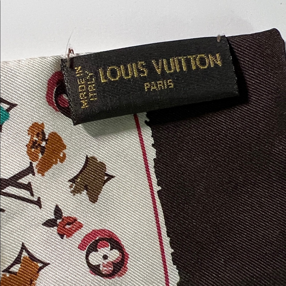 Authentic Vintage Louis Vuitton Brown Monogram Silk BB Bandeau - Picture 2 of 5